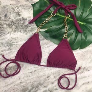 Gold chain bikini top🌿
